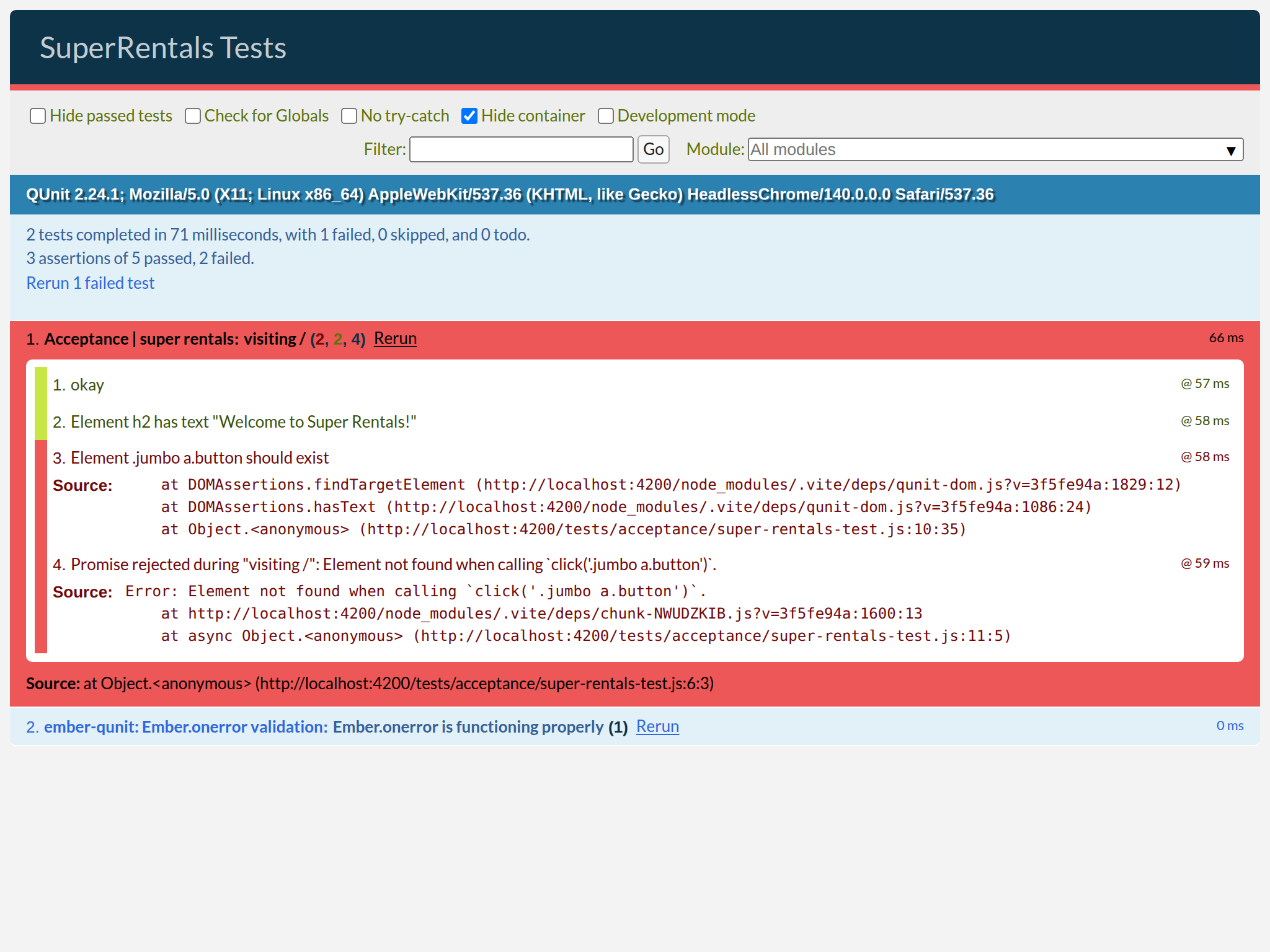 A failing test