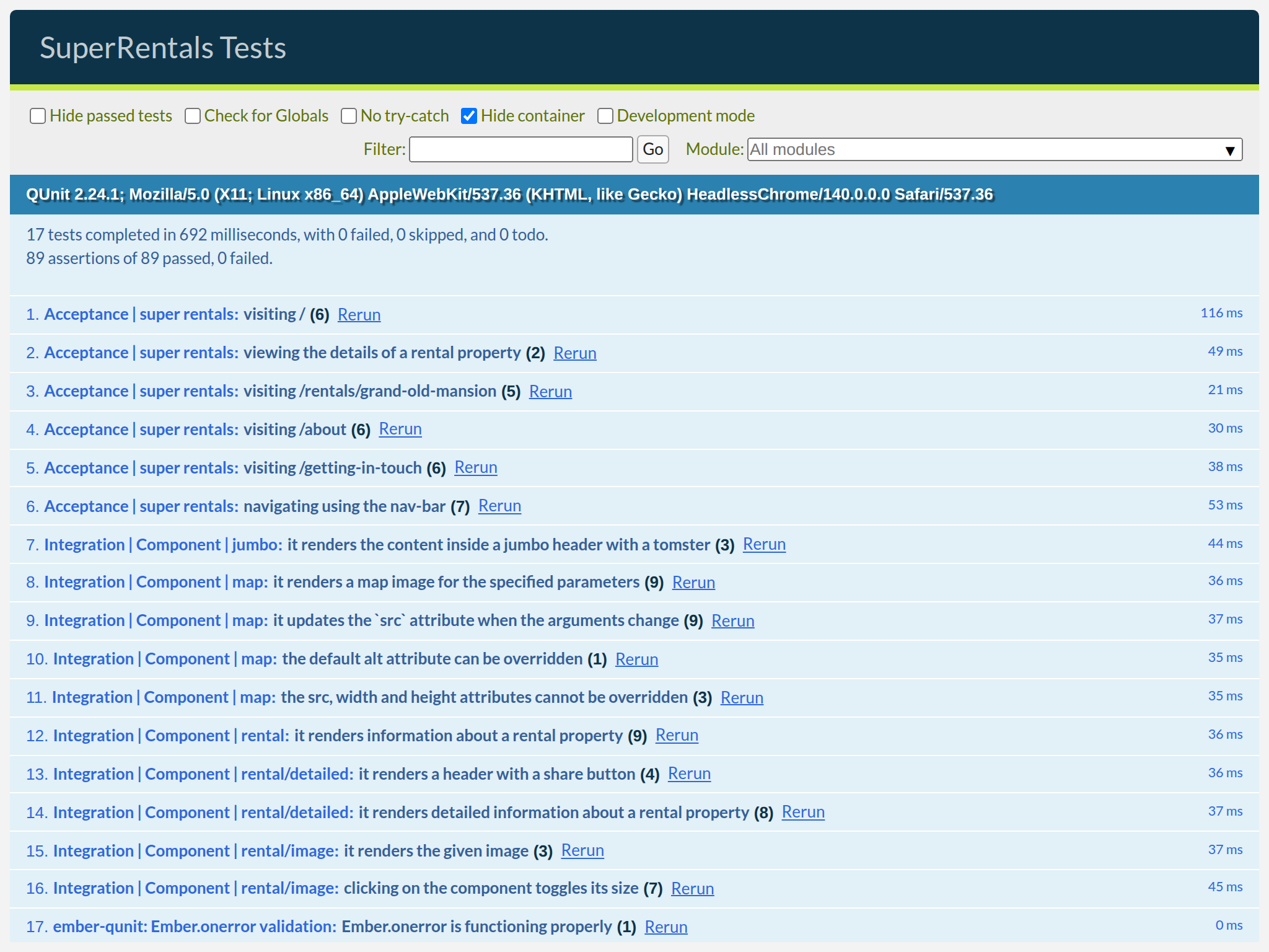 All tests passing!